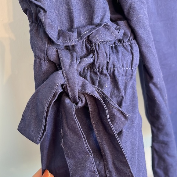 dizzylizzy Navy Blue Bell Sleeve Blouse with Keyhole and Bows - Picture 6 of 6